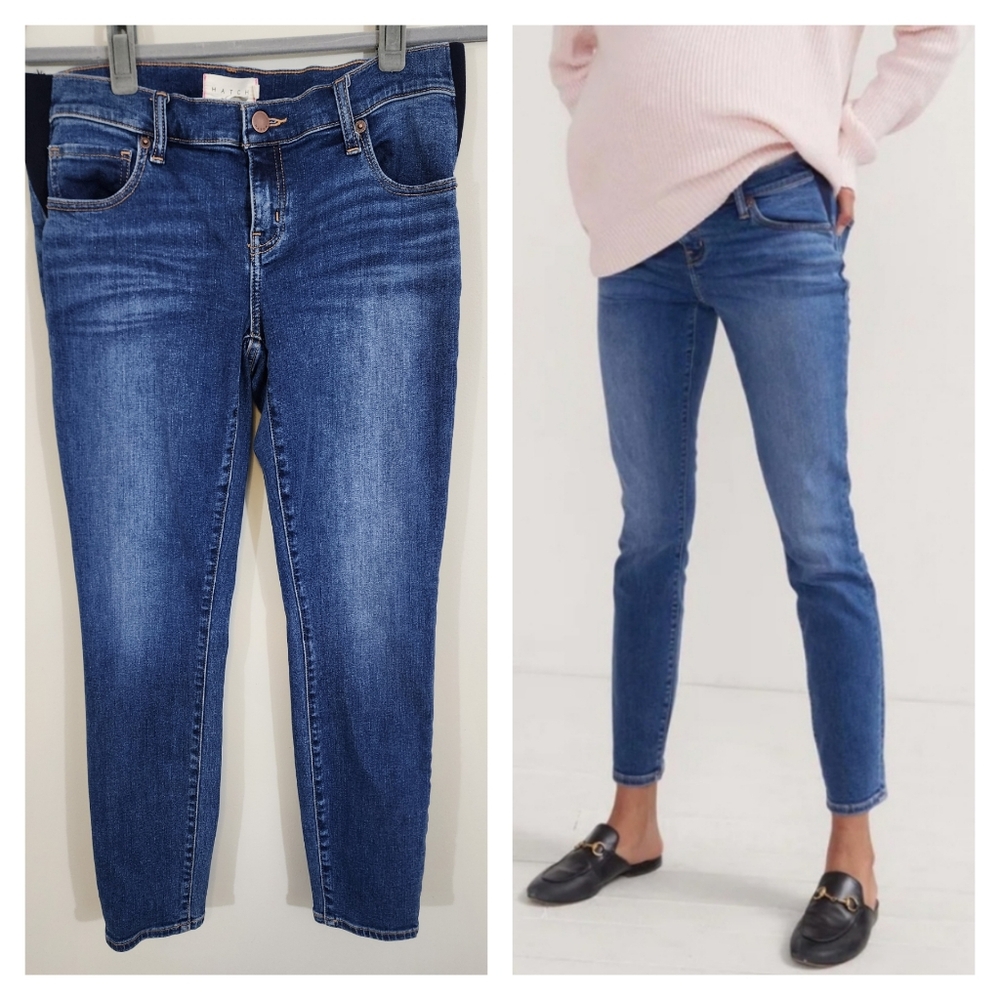 Hatch collection Slim maternity jeans. Under the bump spandex wedge women's 28